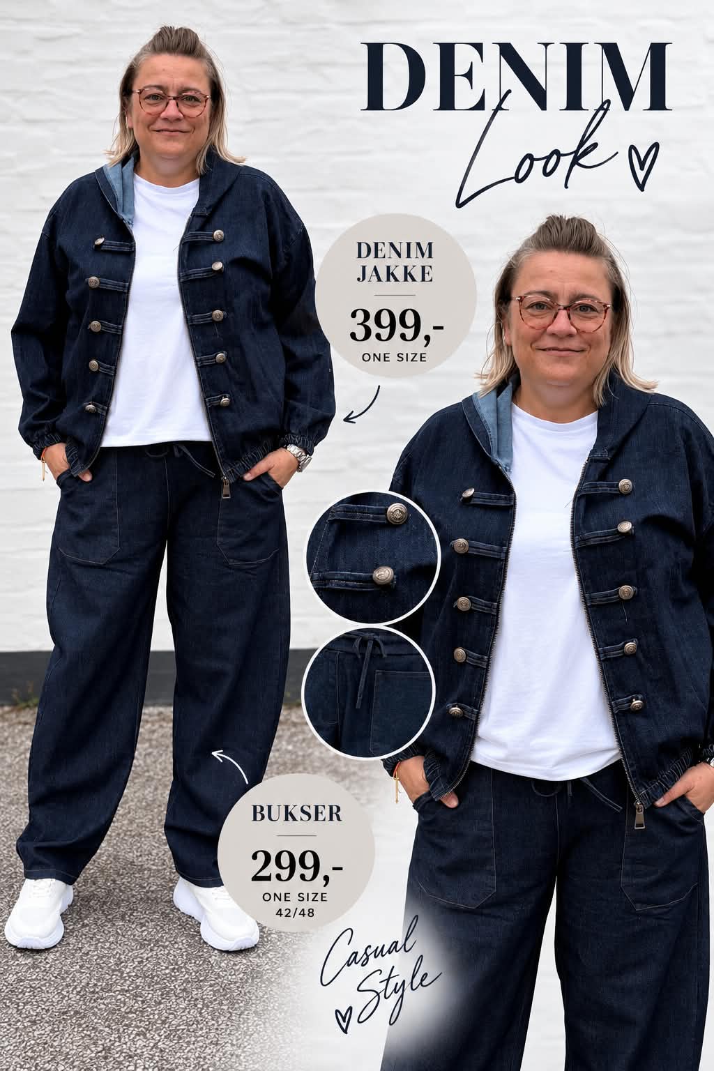 Mørke denimbukser