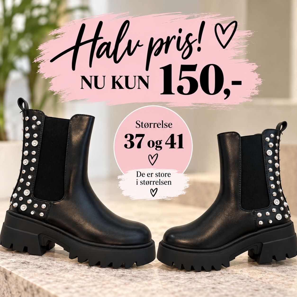 Støvle med nitter - tilbud