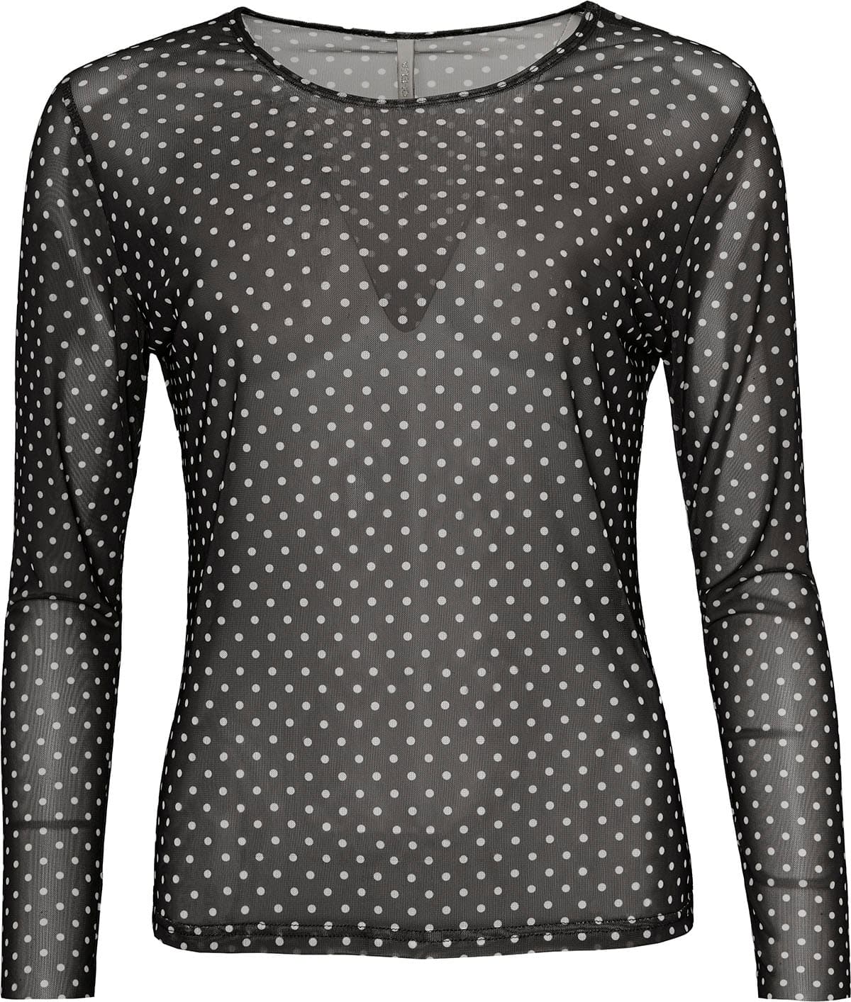 Gwen mesh bluse - sort